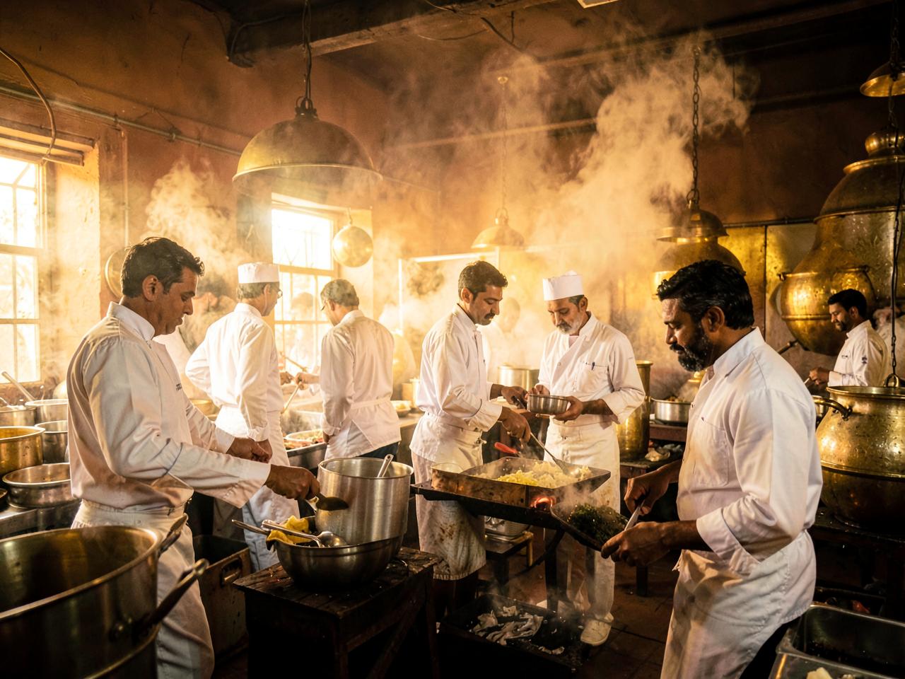 Thulasi catering kitchen team at work